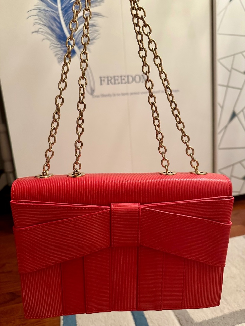 Zac Posen Red Bag with gold chain